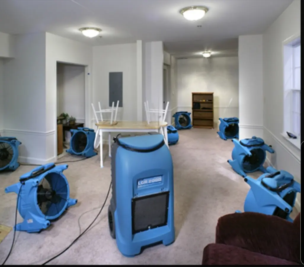 Air movers and dehumidifier setup for Water Extraction & Removal in Punxsutawney
