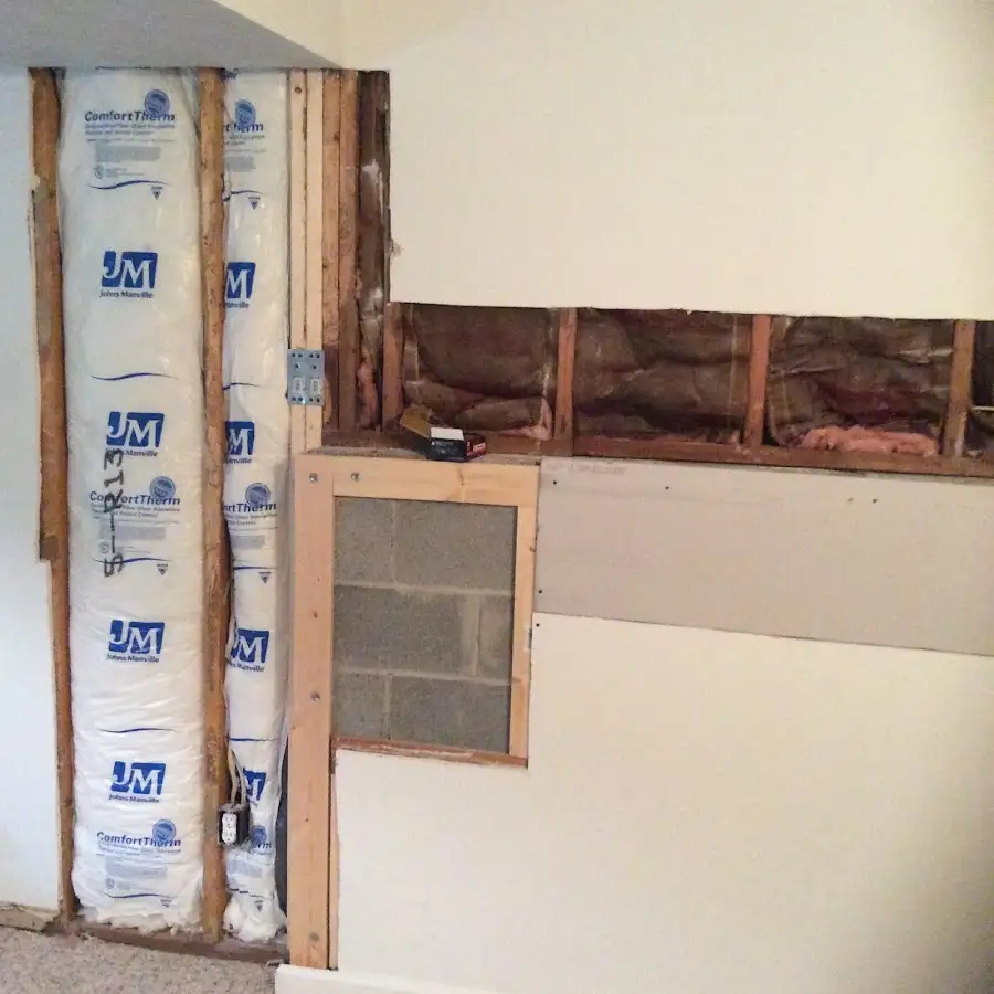 Wall insulation replacement during Contents Cleaning & Restoration in Punxsutawney